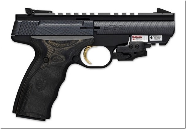 Browning Buck Mark Black Label pistol with Crimson Trace Rail Master